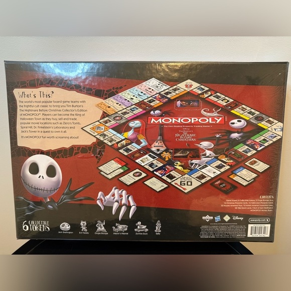2016 Hasbro Red Nightmare Before Christmas Monopoly Board Game Brand New Sealed - Picture 2 of 2